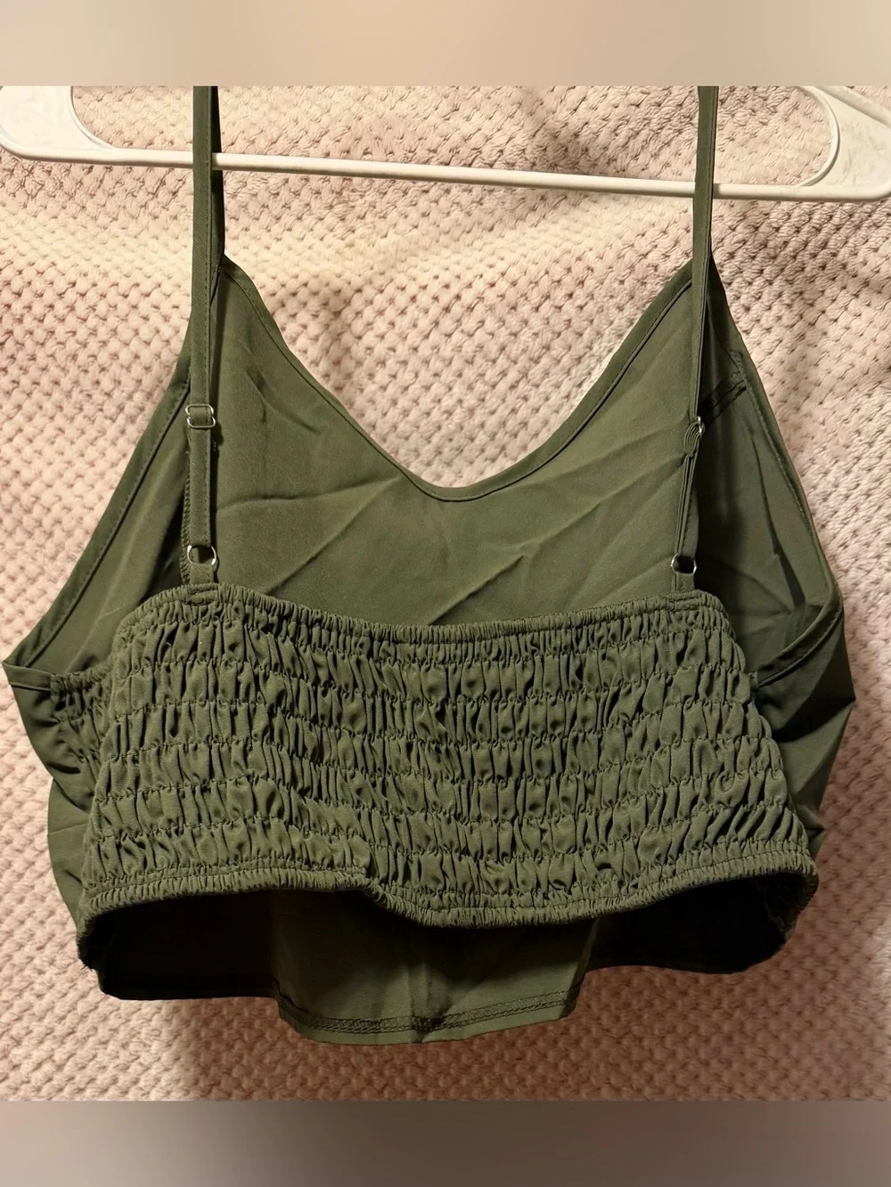 Olive Green Cropped Bralette Cami Top